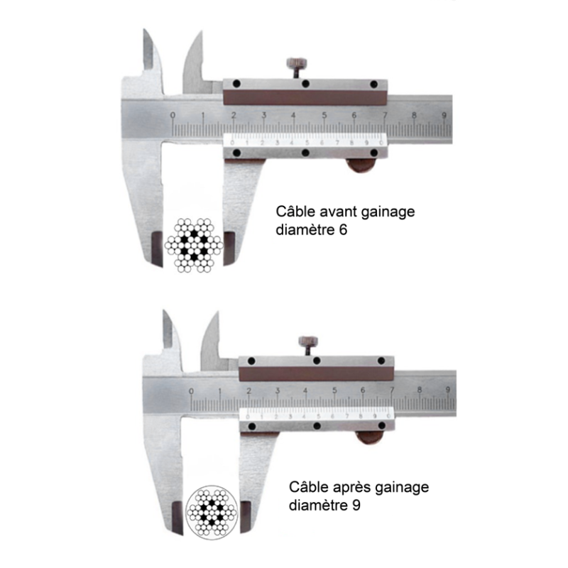 C Ble Souple X En Inox Gain Pvc Blanc Diam Tre Mm Conditionn