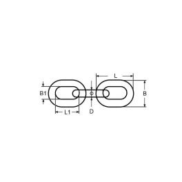 Chaîne maillon court DIN 766 en inox 316 diamètre 2 mm