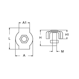 Serre-câble plat simple en inox 304