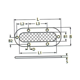 Grille d'aération ovale en inox 316