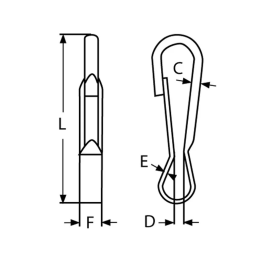 Mousqueton Simple L40 en Acier Nickelé