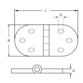 Charnière ovale en inox 304