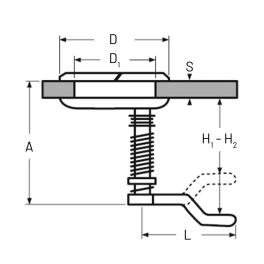Fermeture de panneau de forme rectangulaire en inox 316