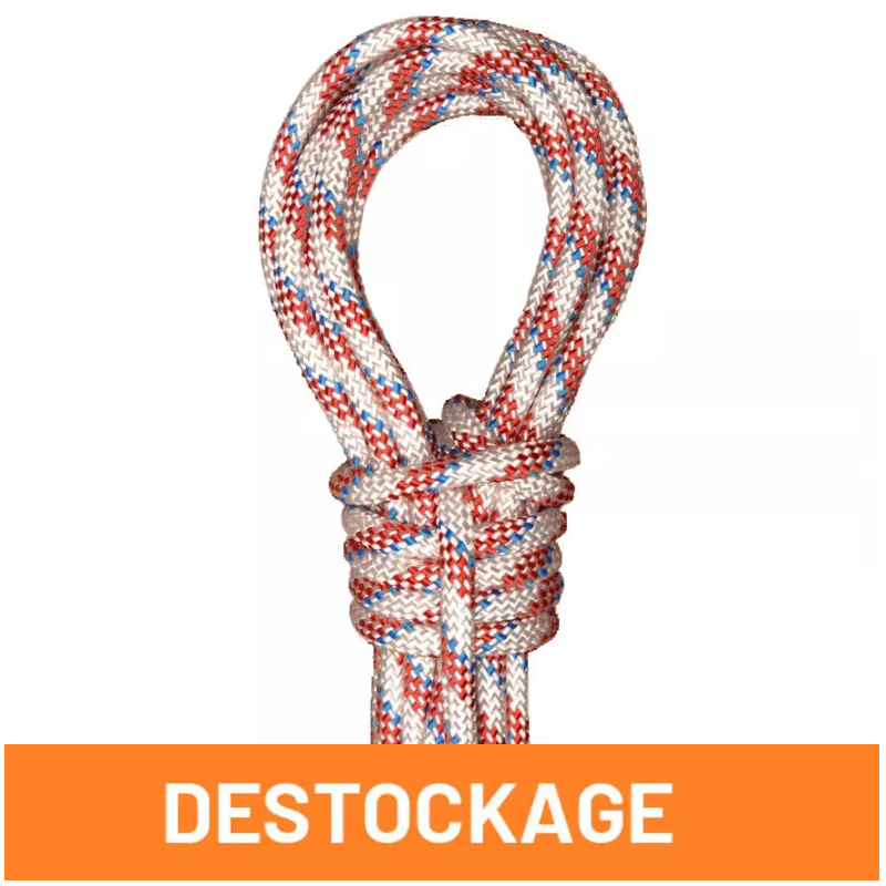 Drisse double tresse pré étirée en polyester haute ténacité blanche et rouge