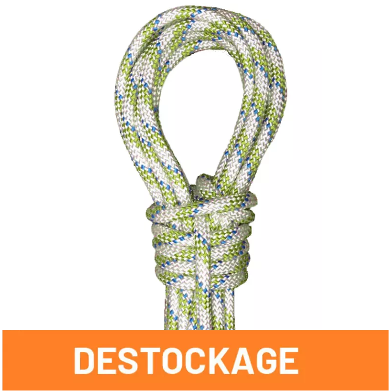 Drisse double tresse pré étirée en polyester haute ténacité blanche et verte au mètre