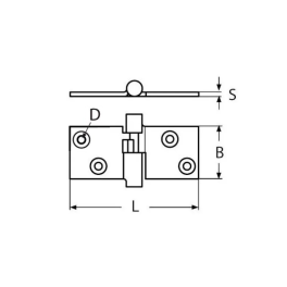 Charnière dégondable en inox 316