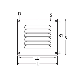 Grille d'aération carrée en inox 304