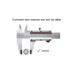 Câble rigide monotoron 1x19 en inox 316 au mètre