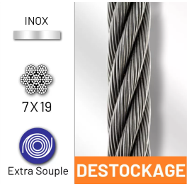 Déstockage - Câble 7x19 en inox 316 diamètre 1.5 mm