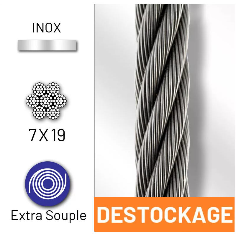 Déstockage - Câble 7x19 en inox 316 diamètre 1.5 mm