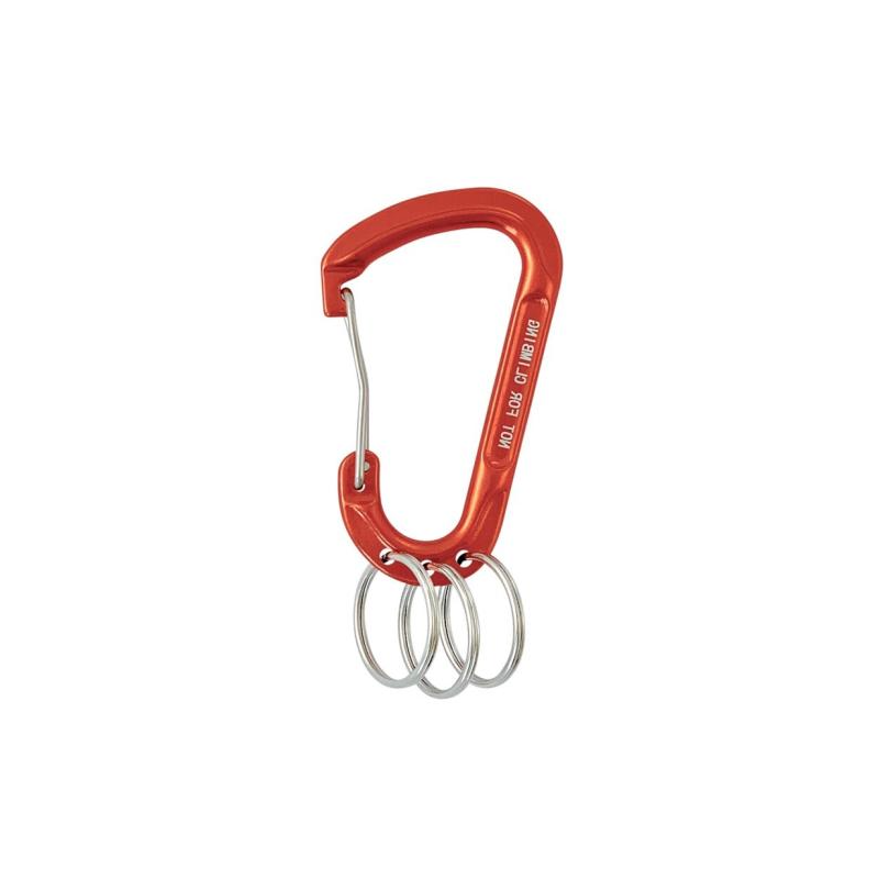 Mousqueton avec anneaux porte-clés en aluminium orange