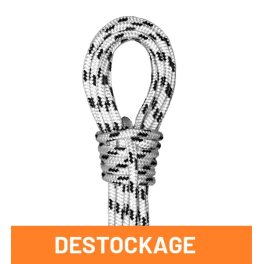Drisse pré-étirée en polyester haute ténacité blanche et noire en diamètre 6 mm