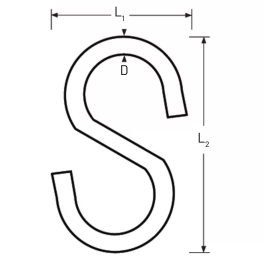 Crochet "S" symétrique en acier zingué