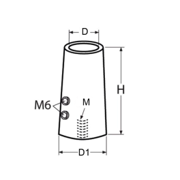 Embase à 90° taraudée en inox 316 pour tube