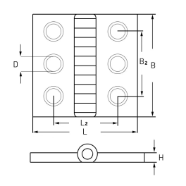 Charnière carrée en inox 304
