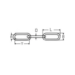 Chaîne maillon long DIN 763 en inox 316 diamètre 5 mm