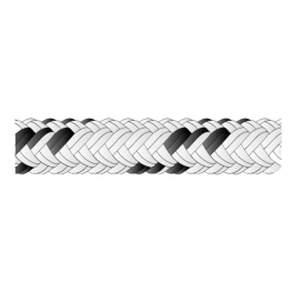 Drisse pré-étirée en polyester haute ténacité blanche et noire en diamètre 6 mm