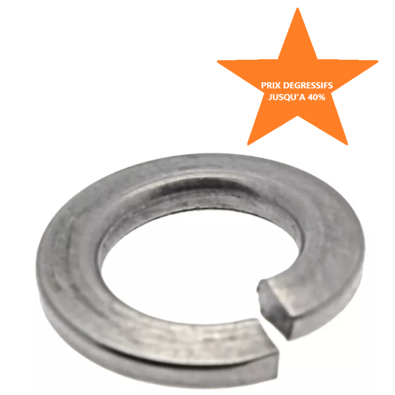 Rondelle grower DIN 127B en inox 316 de diamètre 3 à 12 mm