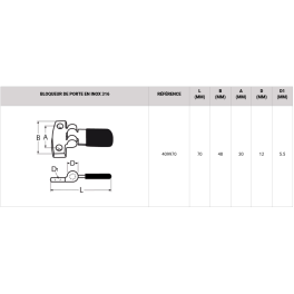 Bloqueur de porte en inox 316