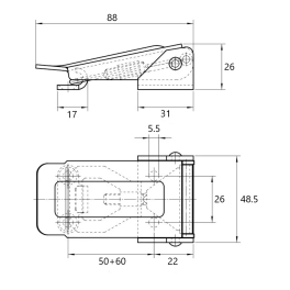 Grenouillère réglable en inox 304