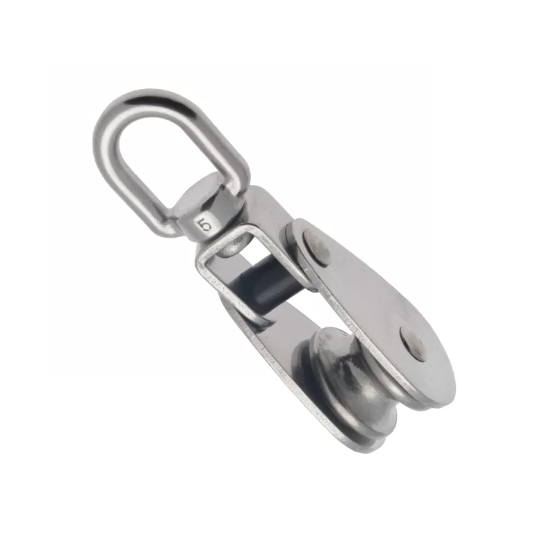 Poulie simple avec émérillon articulé en inox 304 réa avec bague laiton