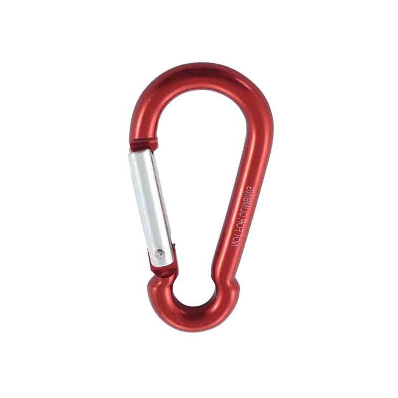 Mousqueton pompier en aluminium rouge