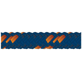 Drisse pré étirée en polyester haute ténacité bleu marine et orange