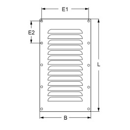 Grille d'aération rectangulaire en inox 304 et inox 316