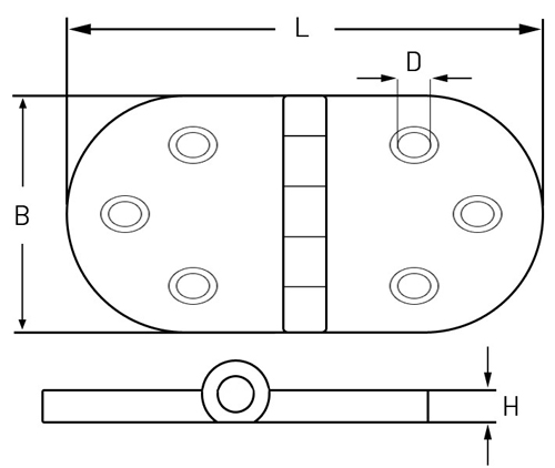 Charnière en INOX 304